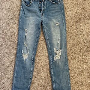Classic Blue Distressed Skinny Jeans